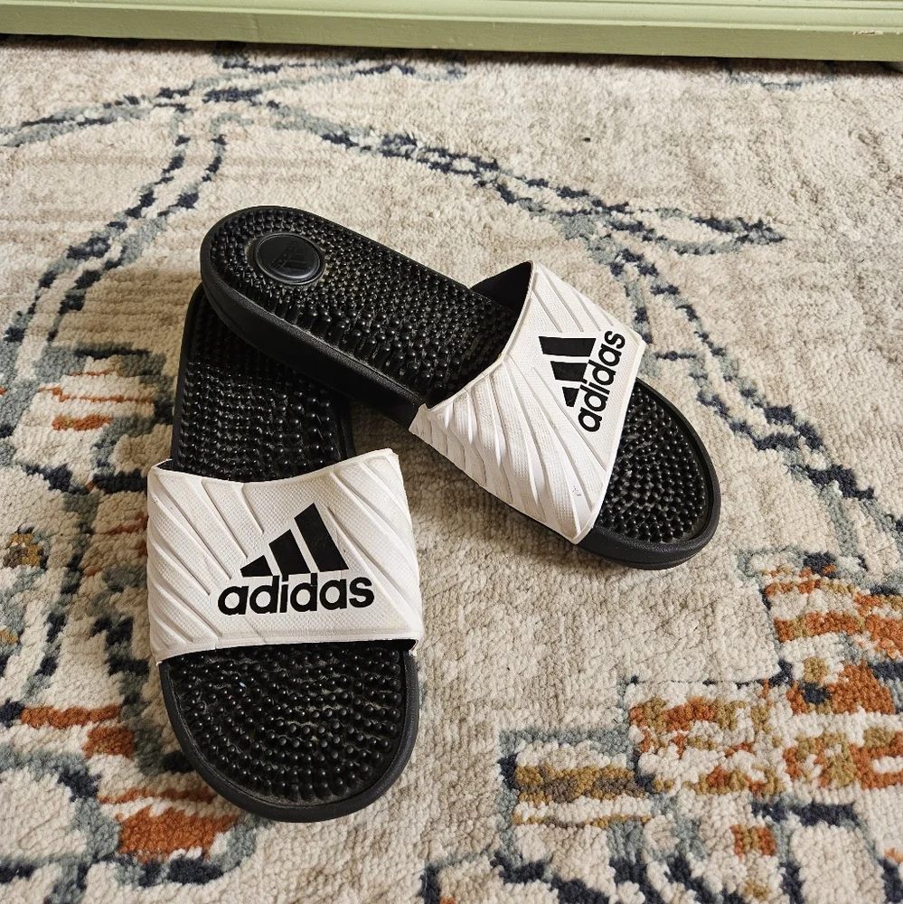 Adidas Slide Sandals - Black and White - Picture 1 of 3